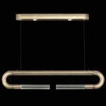 Antonia Linear Pendant - Soft Gold Leaf / Nickel / No Skin / Clear