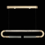 Antonia Linear Pendant - Soft Gold Leaf / Nickel / Smoke / Clear