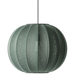 Knit Wit Round Pendant - Matte Black / Tweed Green