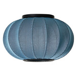 Knit Wit Round Ceiling Light - Matte Black / Blue Stone