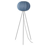 Knit Wit High Floor Lamp - Matte Black / Blue Stone