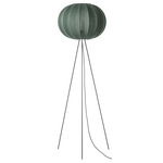 Knit Wit High Floor Lamp - Matte Black / Tweed Green