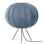 Knit Wit Low Floor Lamp - Matte Black / Blue Stone