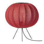 Knit Wit Low Floor Lamp - Matte Black / Maple Red