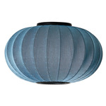 Knit Wit Round Ceiling Light - Matte Black / Blue Stone