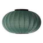 Knit Wit Round Ceiling Light - Matte Black / Tweed Green