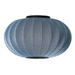 Knit Wit Round Ceiling Light - Matte Black / Blue Stone