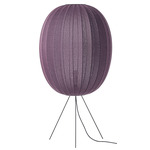 Knit Wit Medium Long Floor Lamp - Matte Black / Burgundy