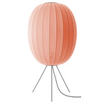 Knit Wit Medium Long Floor Lamp - Matte Black / Coral