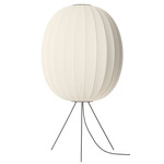 Knit Wit Medium Long Floor Lamp - Matte Black / Pearl White