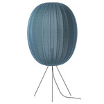 Knit Wit Medium Long Floor Lamp - Matte Black / Blue Stone