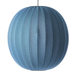 Knit Wit Round Pendant - Matte Black / Blue Stone