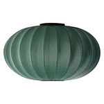 Knit Wit Round Ceiling Light - Matte Black / Tweed Green