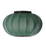 Knit Wit 45 Oval Ceiling Light / Wall Sconce - Matte Black / Tweed Green