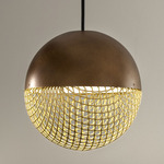 Iglu S1 Pendant - Coated Bronze / Gold Mesh