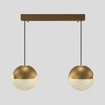 Iglu Linear Multi Light Pendant - Coated Bronze / Gold Mesh