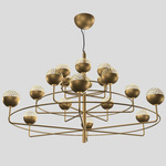 Iglu Round Chandelier - Coated Bronze / Gold Mesh