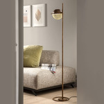 Iglu Floor Lamp - Coated Bronze / Gold Mesh