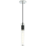 Tubo Pendant - Chrome / Matte Black / Clear