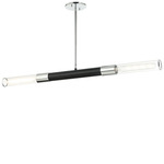 Tubo Linear Pendant - Chrome / Matte Black / Clear