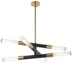 Tubo Multi Light Pendant - Aged Gold Brass / Matte Black / Clear