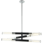 Tubo Multi Light Pendant - Chrome / Matte Black / Clear