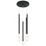 Reigndrop Multi Light Pendant - Matte Black / Opal / Frost