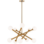 Matchstix Chandelier - Aged Gold Brass / Opal