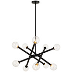 Matchstix Chandelier - Black / Clear