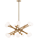 Matchstix Chandelier - Aged Gold Brass / Opal