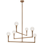 Candlestix Chandelier - Aged Gold Brass / Clear