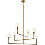 Candlestix Chandelier - Aged Gold Brass / Opal