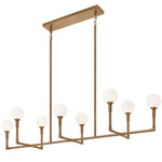 Candlestix Linear Chandelier - Aged Gold Brass / Opal