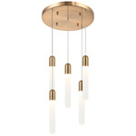 Aydin Multi Light Pendant - Aged Gold Brass / Frosted