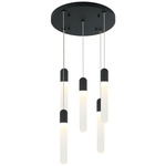 Aydin Multi Light Pendant - Matte Black / Frosted