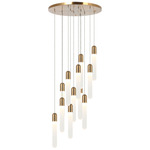 Aydin Multi Light Pendant - Aged Gold Brass / Frosted