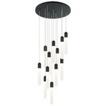Aydin Multi Light Pendant - Matte Black / Frosted