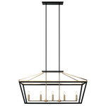 Mavonshire Linear Pendant - Aged Gold Brass / Black