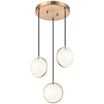 Chatoyant Multi Light Pendant - Aged Gold Brass / Clear / Opal