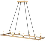 Cascadian Linear Chandelier - Aged Gold Brass / Opal