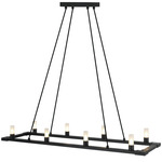 Cascadian Linear Chandelier - Matte Black / Opal