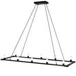 Cascadian Linear Chandelier - Matte Black / Opal