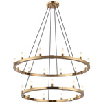 Cascadian Two Tier Chandelier - Aged Gold Brass / Opal