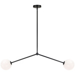 Novo Globe 2-Light Linear Pendant - Black / Opal
