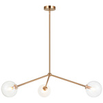 Novo Globe Chandelier - Aged Gold Brass / Clear