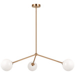 Novo Globe Chandelier - Aged Gold Brass / Opal