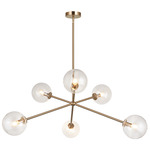 Novo Globe Chandelier - Aged Gold Brass / Clear