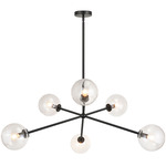 Novo Globe Chandelier - Black / Clear