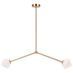 Novo Diamond 2-Light Linear Pendant - Aged Gold Brass / Opal