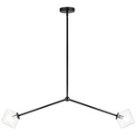 Novo Diamond 2-Light Linear Pendant - Black / Clear